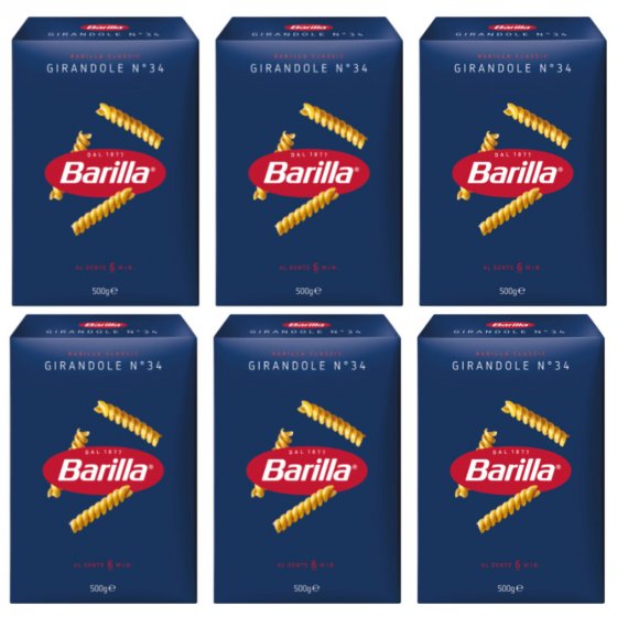 Barilla Girandole Nr 34 Hartweizen gedrehte Nudeln 3000g 6er Pack 