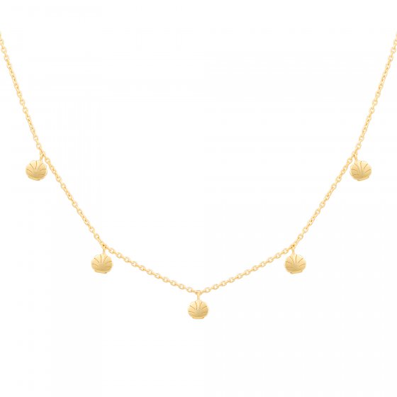 Halskette 925 Silber vergoldet mit Muschel Anhängern 