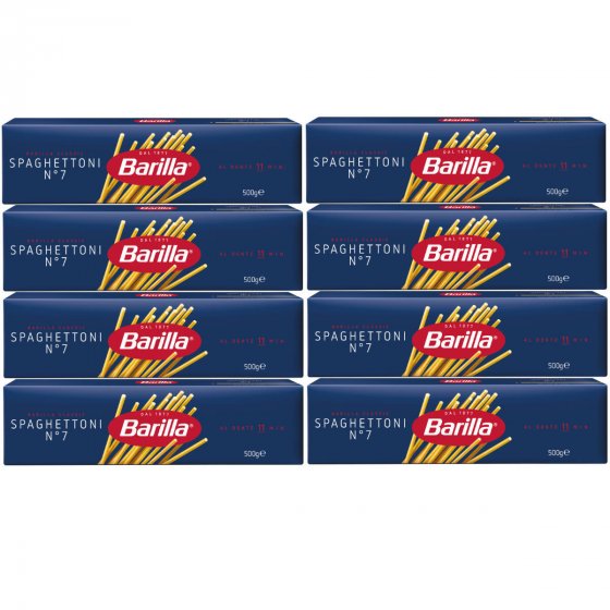 Barilla Spaghettoni Nr 7 Pasta aus Hartweizengriess 500g 8er Pack
