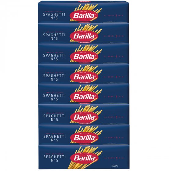 Barilla Spaghetti Nummer 5 Pasta aus Hartweizen 500g 8er Pack 