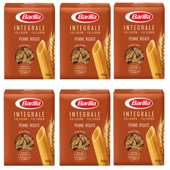 Barilla Pennette Rigate Integrale Vollkornnudeln 500g 6er Pack 