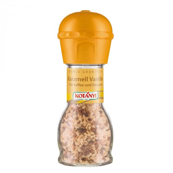 Kotanyi Karamell Vanille feine grobe Mühle für Kaffee und Dessert 53g 