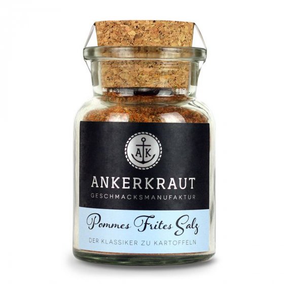 Ankerkraut Pommes Frites Salz Würzsalz für Kartoffeln Korkenglas 130g 