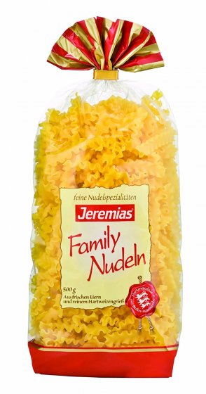 Jeremias Family Wellenband Nudeln mit frischen Eiern 500g 4er Pack 