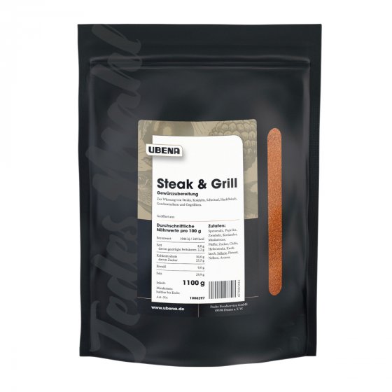 Ubena Steak und Grill Gewürzzubereitung im praktischen Zipbeutel 1100g 