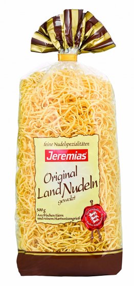 Jeremias Gourmet Bandnudeln 2mm gewalzt mit Frischei 500g 2er Pack 