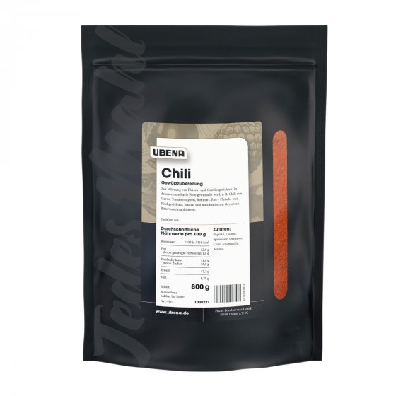 Ubena Chili Gewürzzubereitung tiefe kräftige Schärfe Zipbeutel 800g 