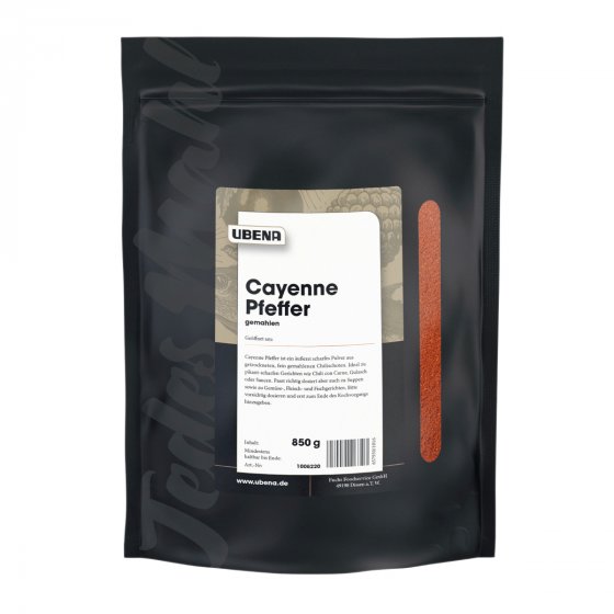 Ubena Cayenne Pfeffer gemahlen pikantes Aroma Zipbeutel 850 g 