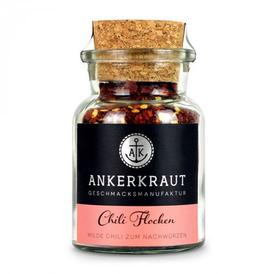 Ankerkraut Chili Flocken milde Chili zum Nachwürzen Korkenglas 65g 