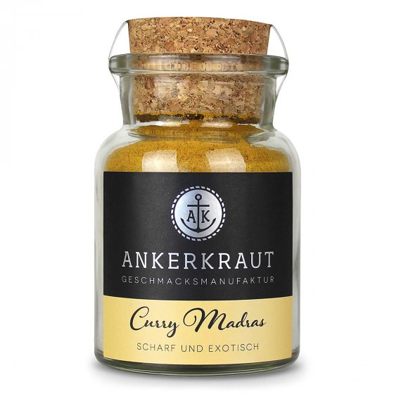 Ankerkraut Curry Madras Scharf und Exotisch im Korkenglas 60g 