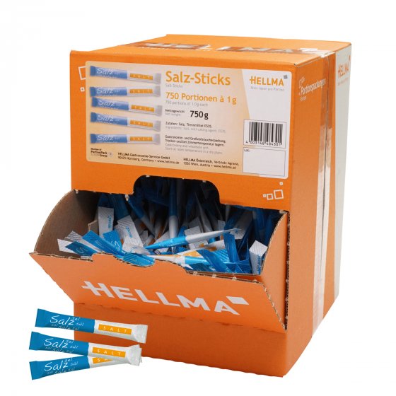 Hellma Salz Sticks 750 Portionen Stäbchen Format Portionssalz 750g 
