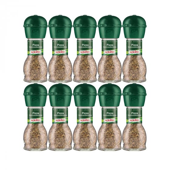 Kotanyi Pizzakräuter Würzmischung grob fein Gewürzmühle 10er Pack 24g 
