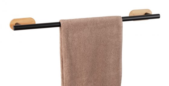 Turbo-Loc® Badetuchstange Uno Mod. Orea Bamboo, 60 cm, Befestigen ohne bohren 