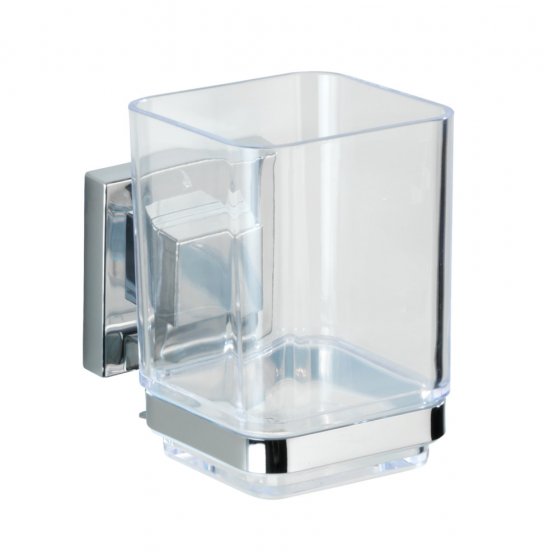 Vacuum-Loc® Zahnputzbecher Mod. Quadro Edelstahl, Befestigen ohne bohren 