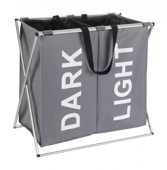 Wäschesammler Mod. Duo Grau, Wäschekorb, 120 l 