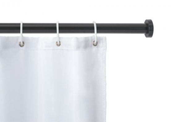Teleskop-Duschstange Mod. Luz 110 - 185 cm, Schwarz, ausziehbar, aus rostfreiem Aluminium 