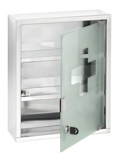 Medikamentenschrank Edelstahl 30 x 40 cm, glänzend