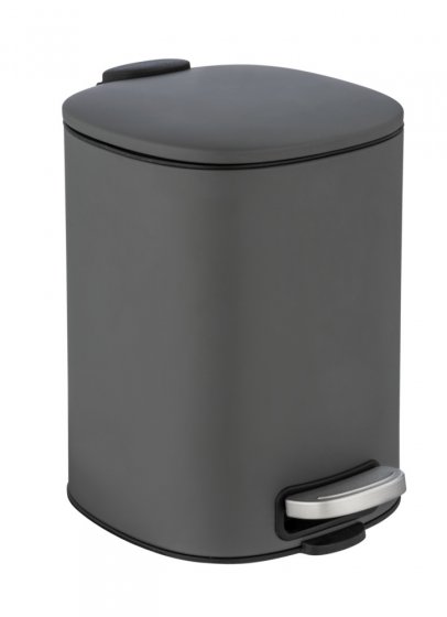 Treteimer Mod. Alassio, Grau 5 L, mit Easy-Close Absenkautomatik 