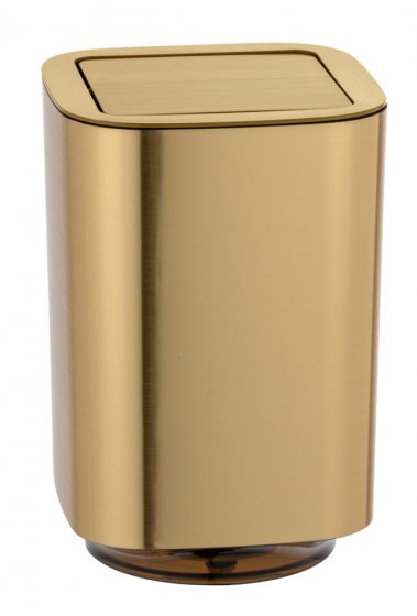 Schwingdeckeleimer Mod. Auron Gold, Kosmetikeimer mit Schwingdeckel, 5,5 l 
