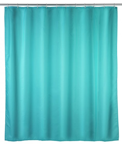 Anti-Schimmel Duschvorhang Uni Light Blue, Textil (Polyester), 180 x 200 cm, waschbar 