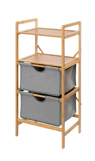 Regal Mod. Bahari aus Bambus mit 2 Schubladen, Wäscheregal aus Bambus