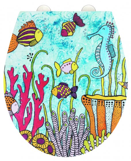 WC-Sitz Rollin'Art Mod. Ocean Life, mit Relief Oberfläche und Absenkautomatik