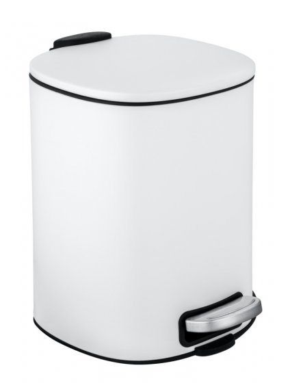 Treteimer Mod. Alassio, Weiß 5 L, mit Easy-Close Absenkautomatik 