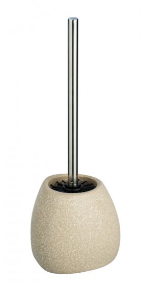 WC-Garnitur Mod. Pion Beige Keramik, WC-Bürste mit Silikon-Bürstenkopf