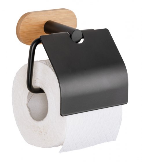 Turbo-Loc® Toilettenpapierhalter Mod. Orea Bamboo mit Deckel, mit Deckel 