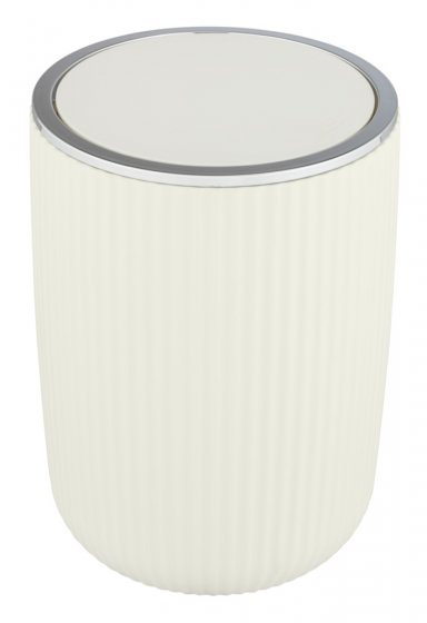 Schwingdeckeleimer Mod. Agropoli L Cremeweiß, Kosmetikeimer mit Schwingdeckel, 5,5 l 