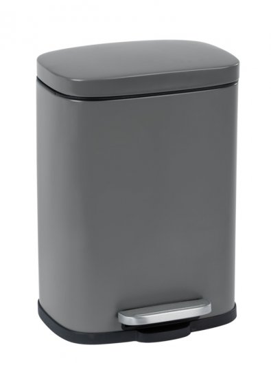Treteimer Mod. Leno Easy-Close Grau, lackierter Stahl, Absenkautomatik 