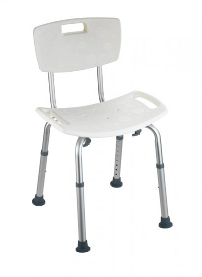 Badhocker mit Rückenlehne Mod. Secura, bis 130 kg Tragkraft