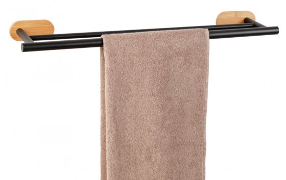 Turbo-Loc® Badetuchstange Mod. Orea Duo Bamboo, 60 cm, Befestigen ohne bohren 