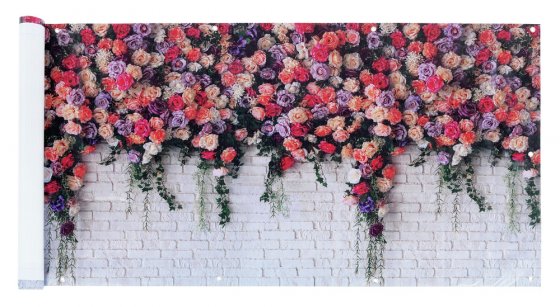 Balkon-Sichtschutz Rosen, 5 m, UV- und witterungsbeständig 