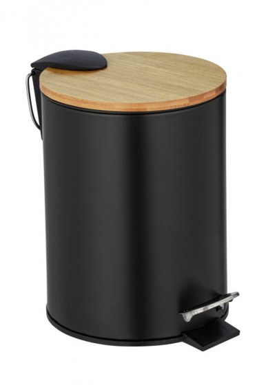 Treteimer Mod. Tortona Schwarz matt, Easy-Close Absenkautomatik 