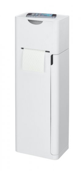 Stand WC-Garnitur Mod. Imon 6 in 1 Weiß matt, integrierter Toilettenpapierhalter, WC-Bürstenhalter