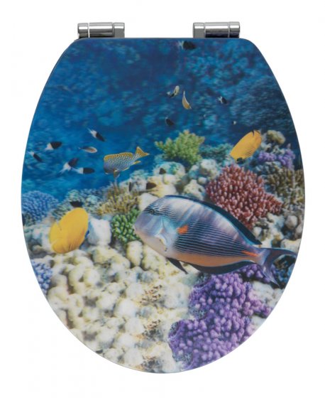 WC-Sitz Mod. Fish mit 3D-Effekt, MDF, mit Absenkautomatik