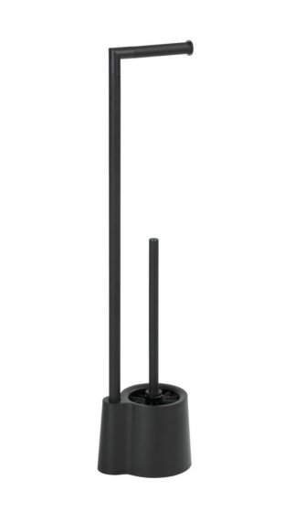 Stand WC-Garnitur Mod. Avola Schwarz matt, aus rostfreiem Edelstahl 