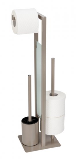 Stand WC-Garnitur Mod. Rivalta Taupe, Platte aus Sicherheitsglas 