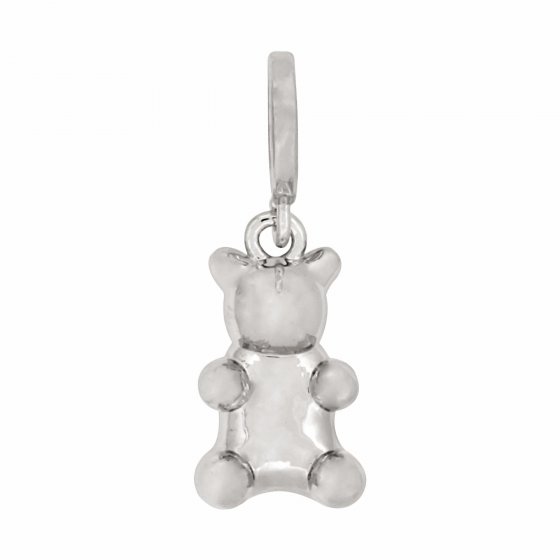 Anhänger Messing rhodiniert glanz Teddy 