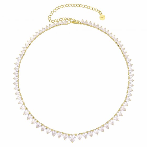 Collier vergoldet Zirkonia weiss Mittelteil Zirkoniaherz weiss 