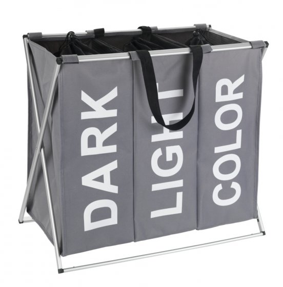 Wäschesammler Mod. Trio Grau, Wäschekorb, 130 l 