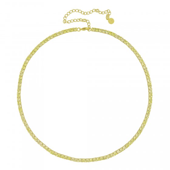 Collier vergoldet mit Zirkonia gelb 