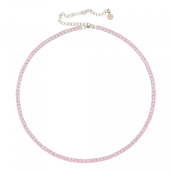 Collier rhodiniert mit Zirkonia pink 