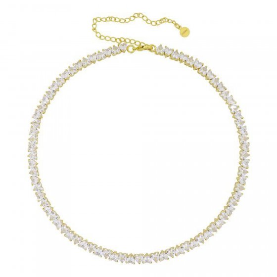 Collier vergoldet mit Zirkonia weiss 