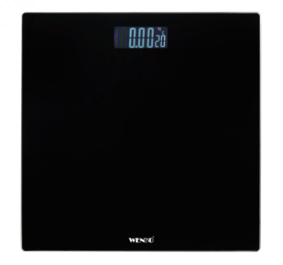 Personenwaage LCD Schwarz, digitale Körperwaage bis 150 kg