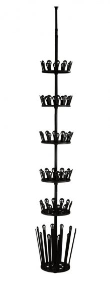 Teleskop-Schuhregal Mod. Achilles, Schwarz, für 30 Paar Schuhe und 6 Paar Stiefel 