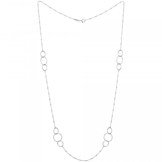 Kette 925/- Sterling Silber diamantiert rhodiniert 80 cm 