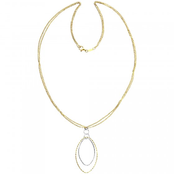 Kette 925/- Sterling Silber rhodiniert/vergoldet  60 cm 