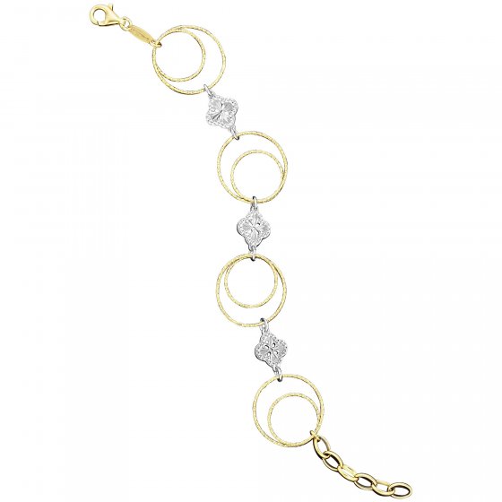 Armband 925/- Sterling Silber rhodiniert/vergoldet  19 cm 